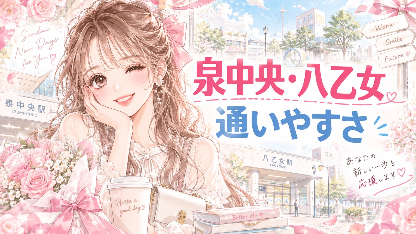 泉中央・八乙女・通いやすさのイラスト