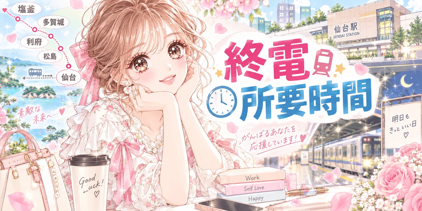 終電・所要時間のイラスト