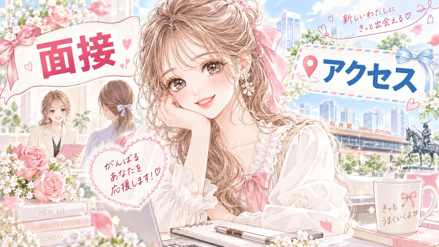 面接・アクセスのイラスト