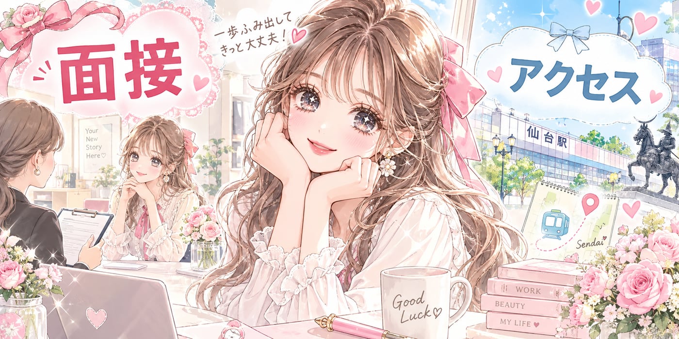 面接・アクセスのイラスト
