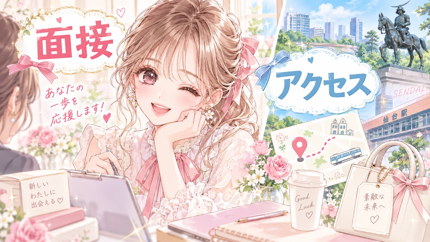 面接・アクセスのイラスト