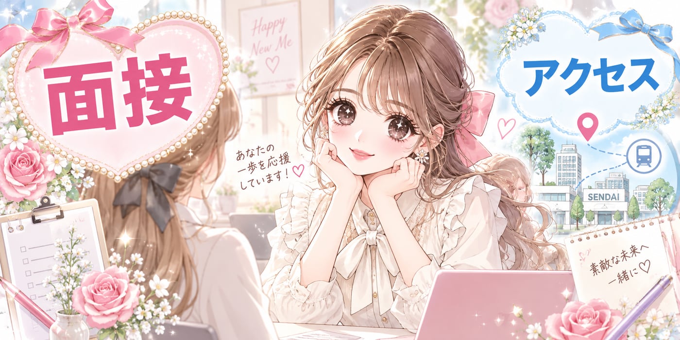 面接・アクセスのイラスト