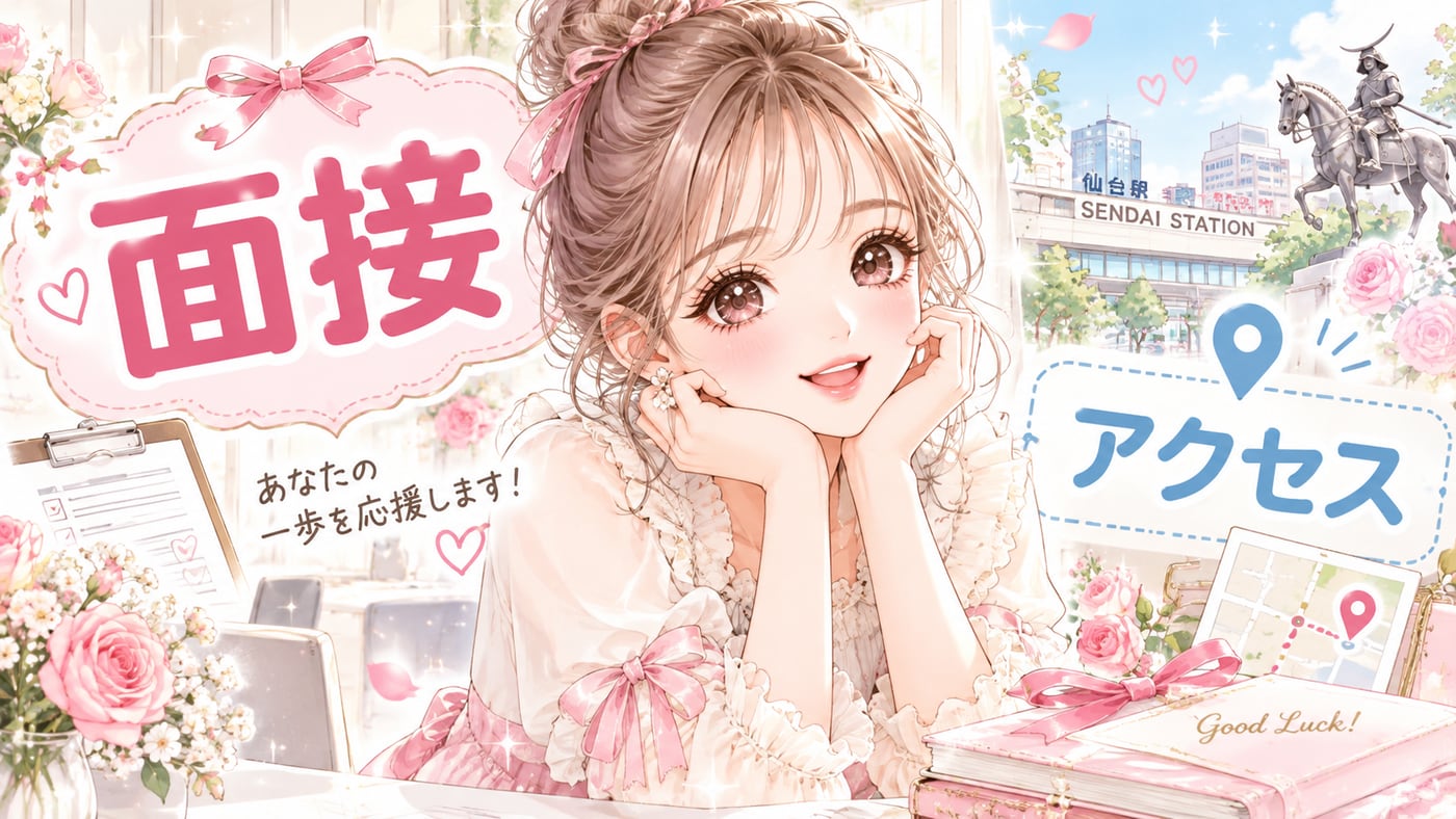 面接・アクセスのイラスト