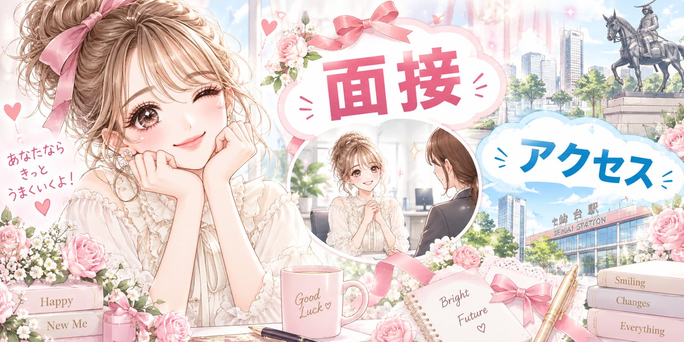 面接・アクセスのイラスト