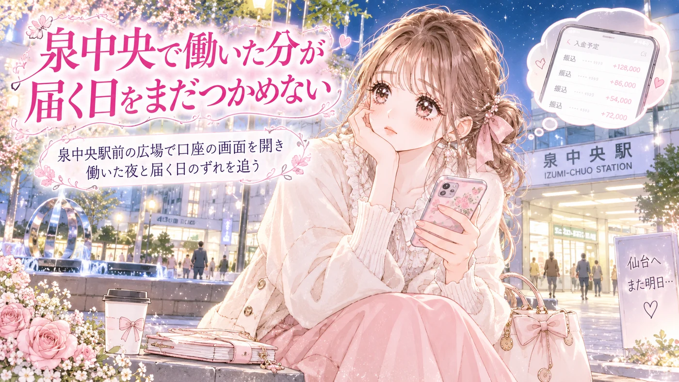 泉中央で働いた分が届く日をまだつかめない