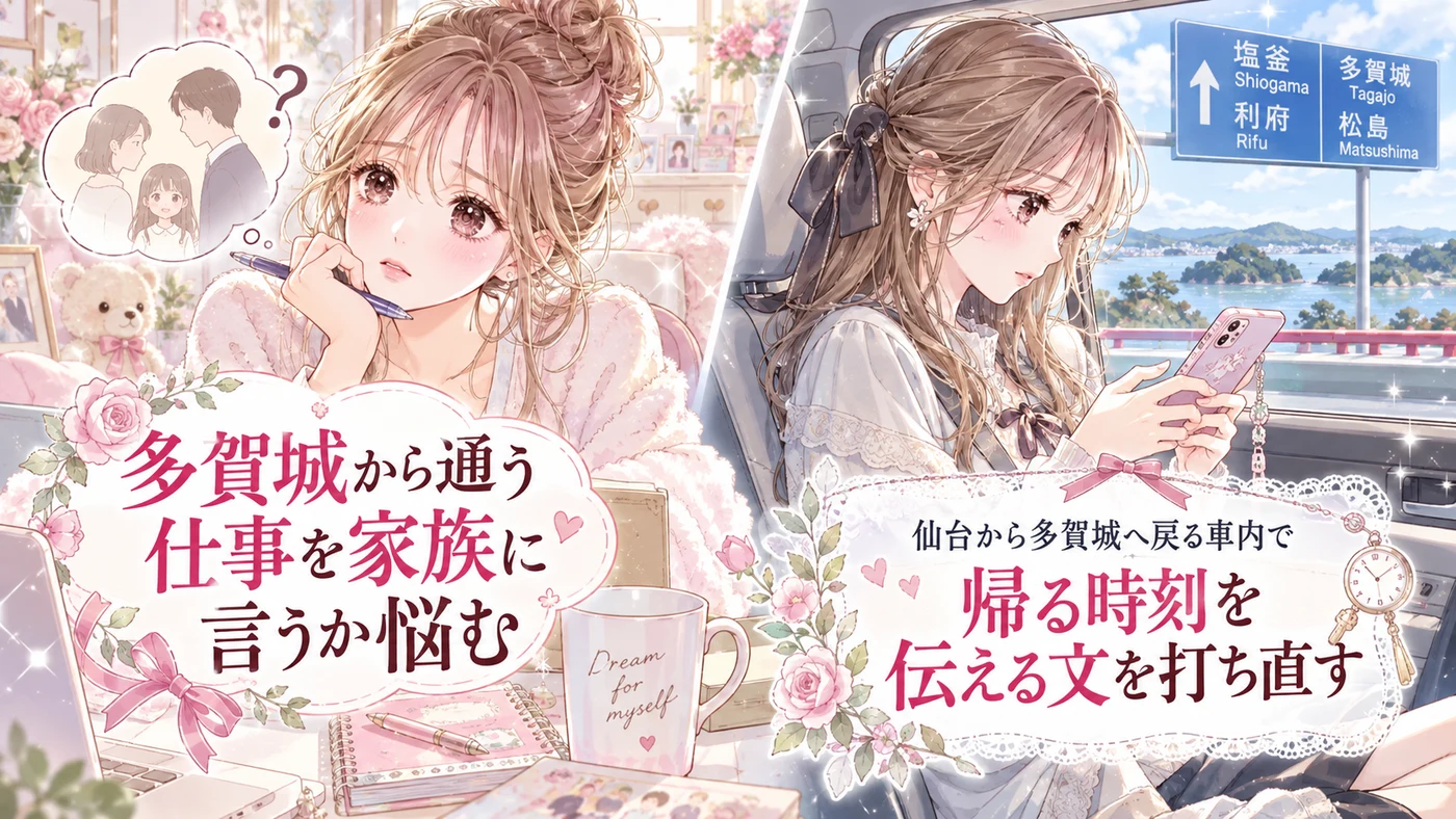 多賀城から通う仕事を家族に言うか悩む
