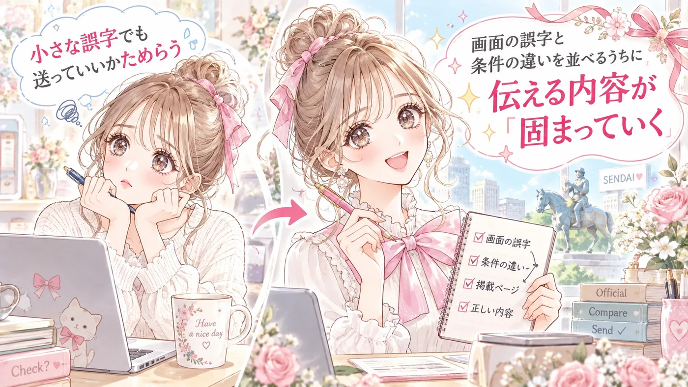 小さな誤字でも送っていいかためらう