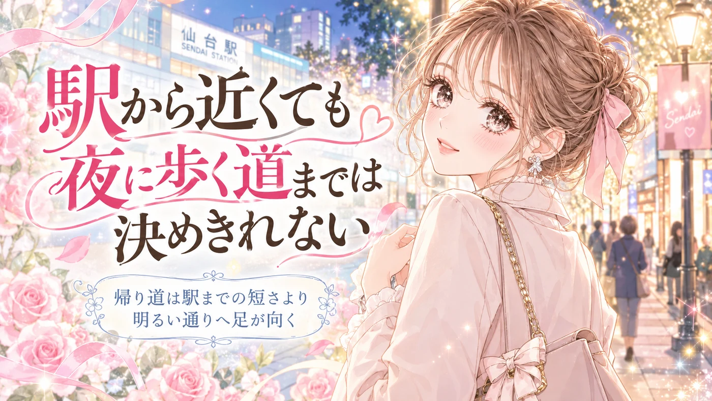 駅から近くても夜に歩く道までは決めきれない