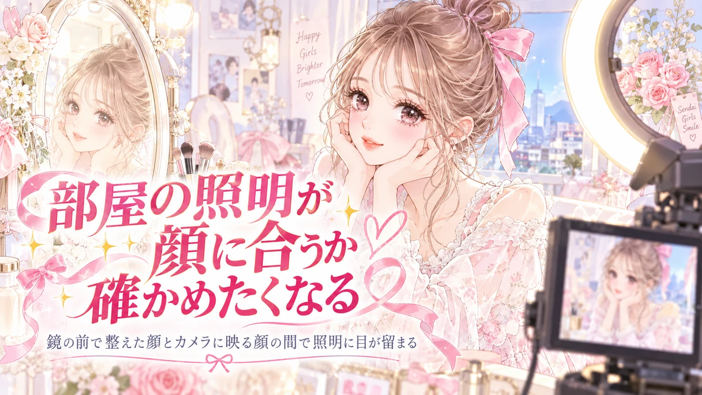 部屋の照明が顔に合うか確かめたくなる