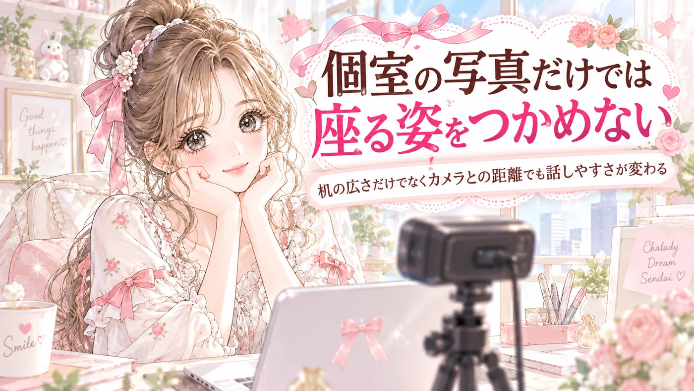 個室の写真だけでは座る姿をつかめない