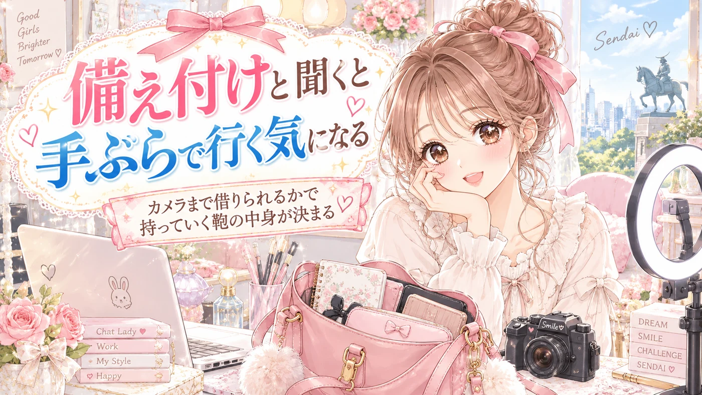 備え付けと聞くと手ぶらで行く気になる