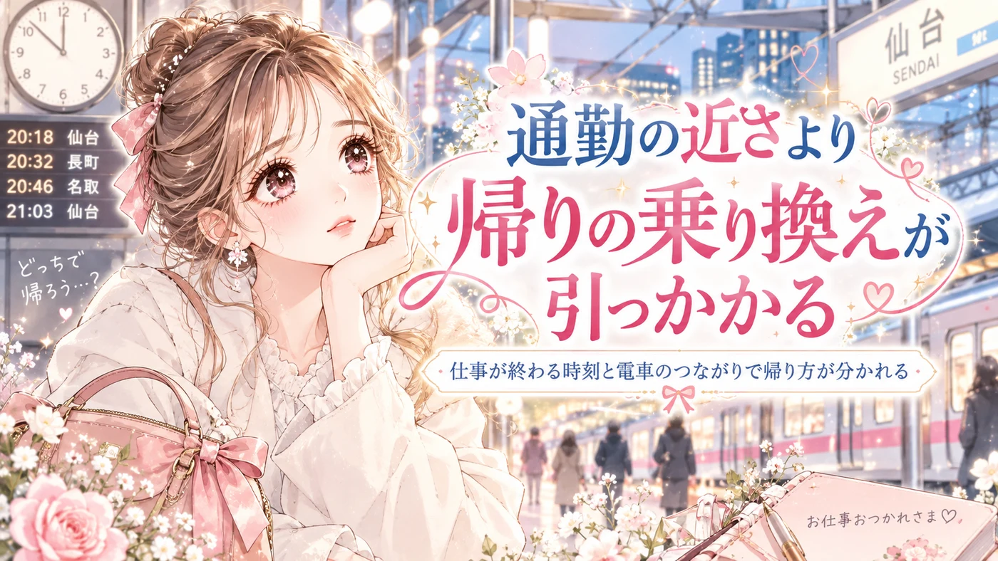 通勤の近さより帰りの乗り換えが引っかかる