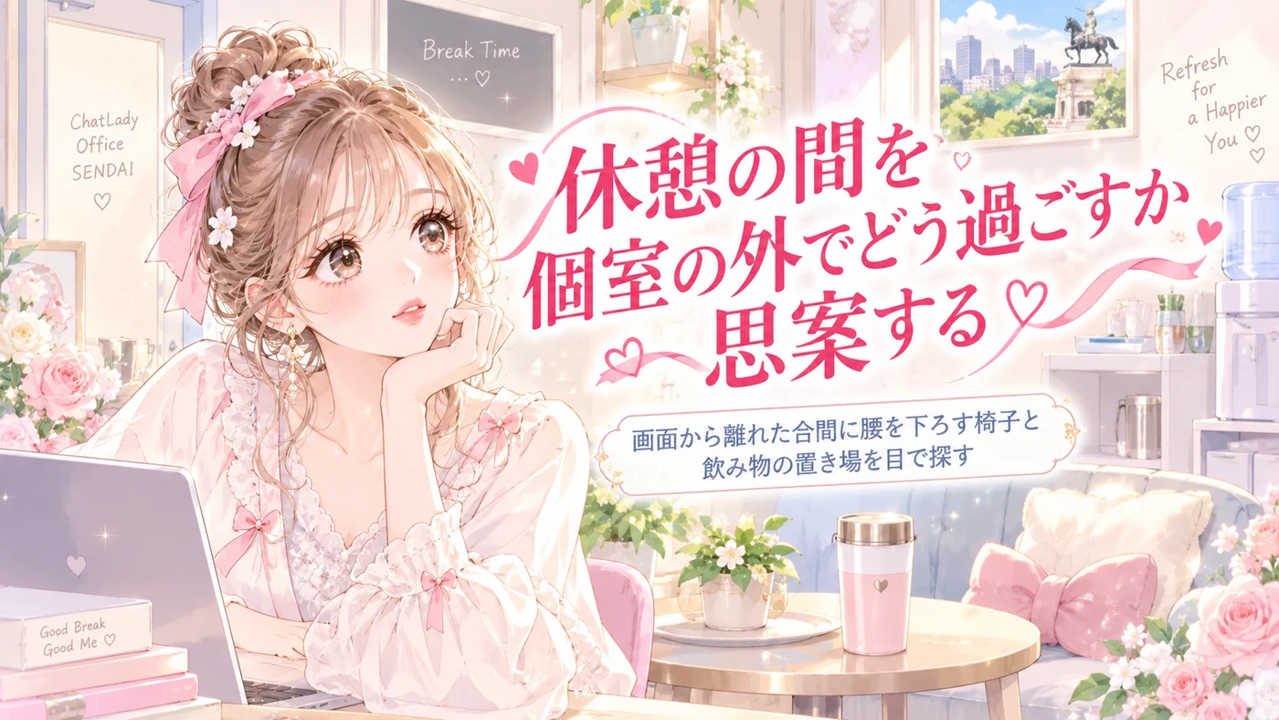 休憩の間を個室の外でどう過ごすか思案する