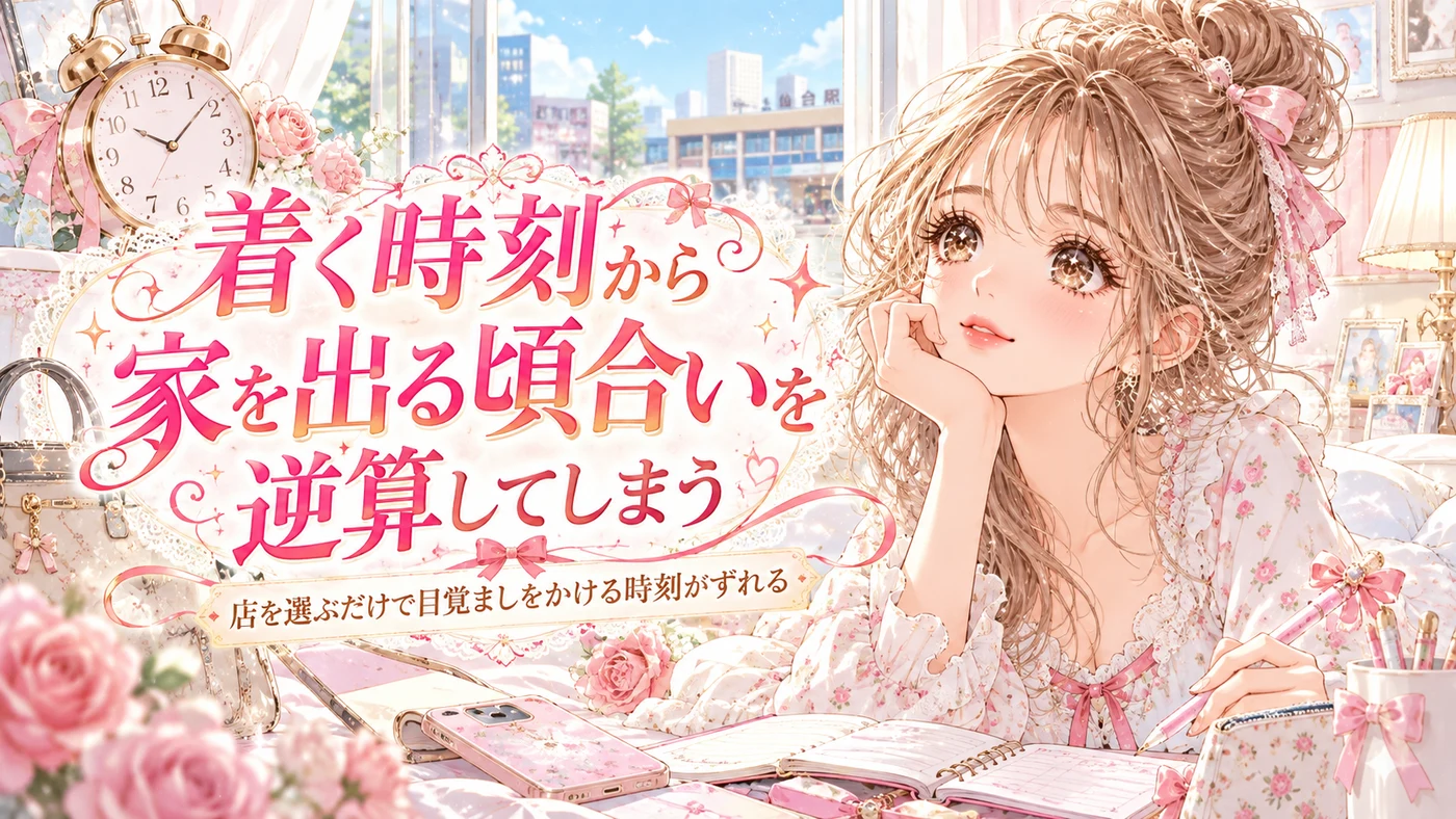 着く時刻から家を出る頃合いを逆算してしまう