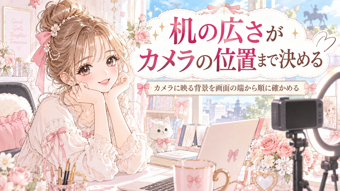 机の広さがカメラの位置まで決める
