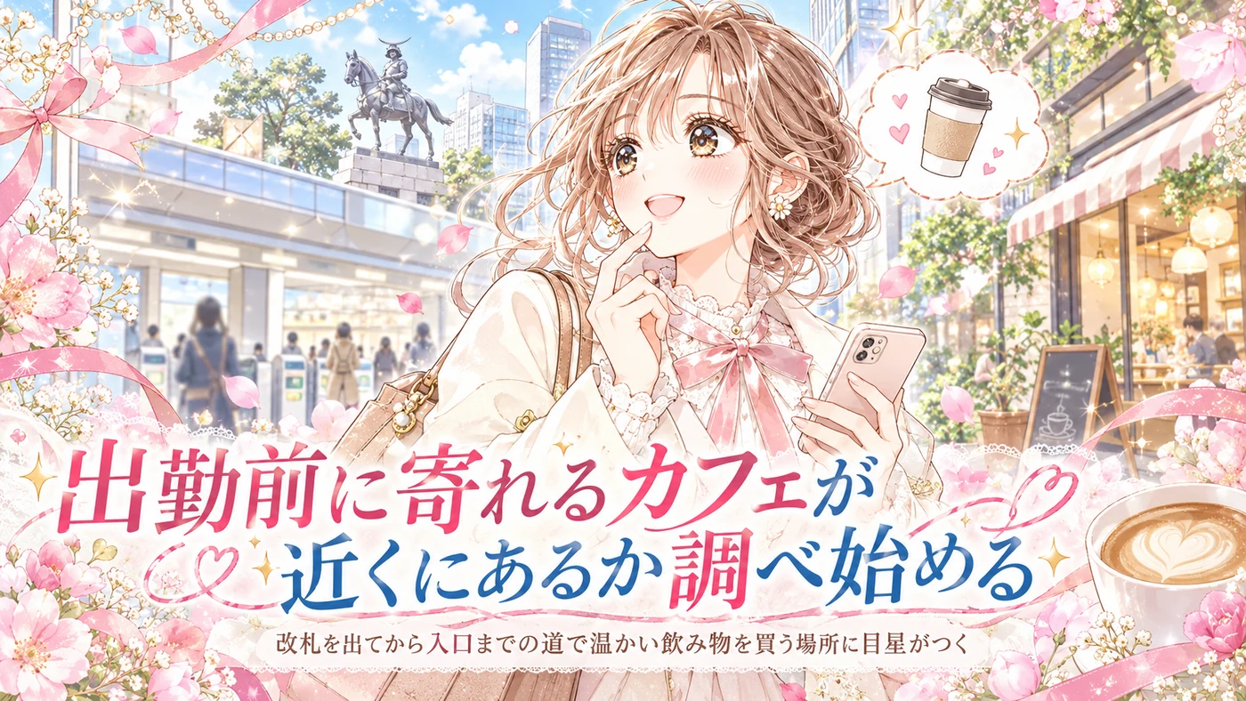 出勤前に寄れるカフェが近くにあるか調べ始める