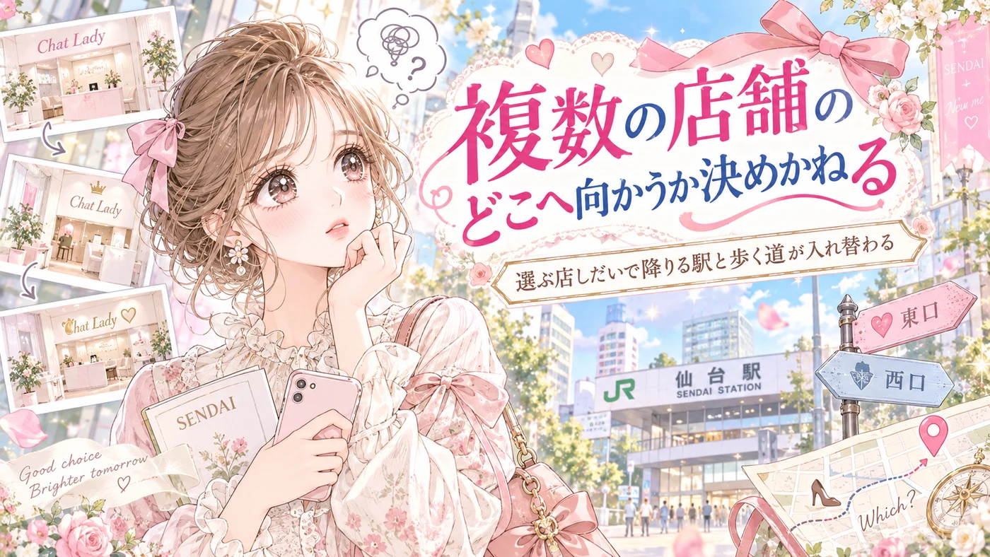 複数の店舗のどこへ向かうか決めかねる