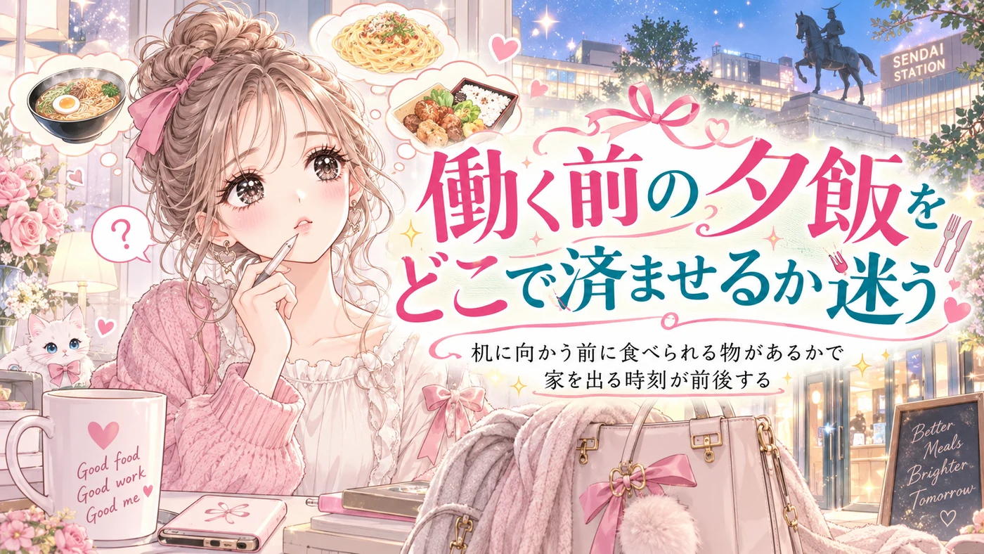 働く前の夕飯をどこで済ませるか迷う