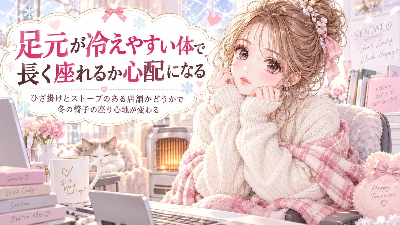 足元が冷えやすい体で長く座れるか心配になる