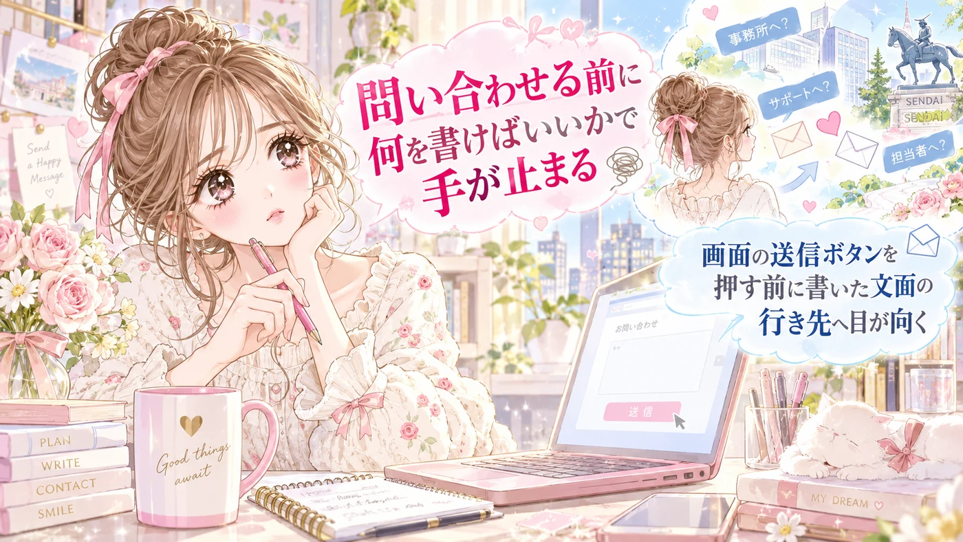 問い合わせる前に何を書けばいいかで手が止まる