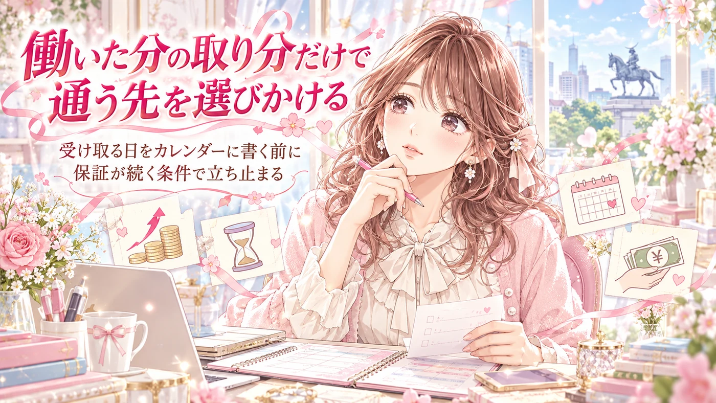 働いた分の取り分だけで通う先を選びかける