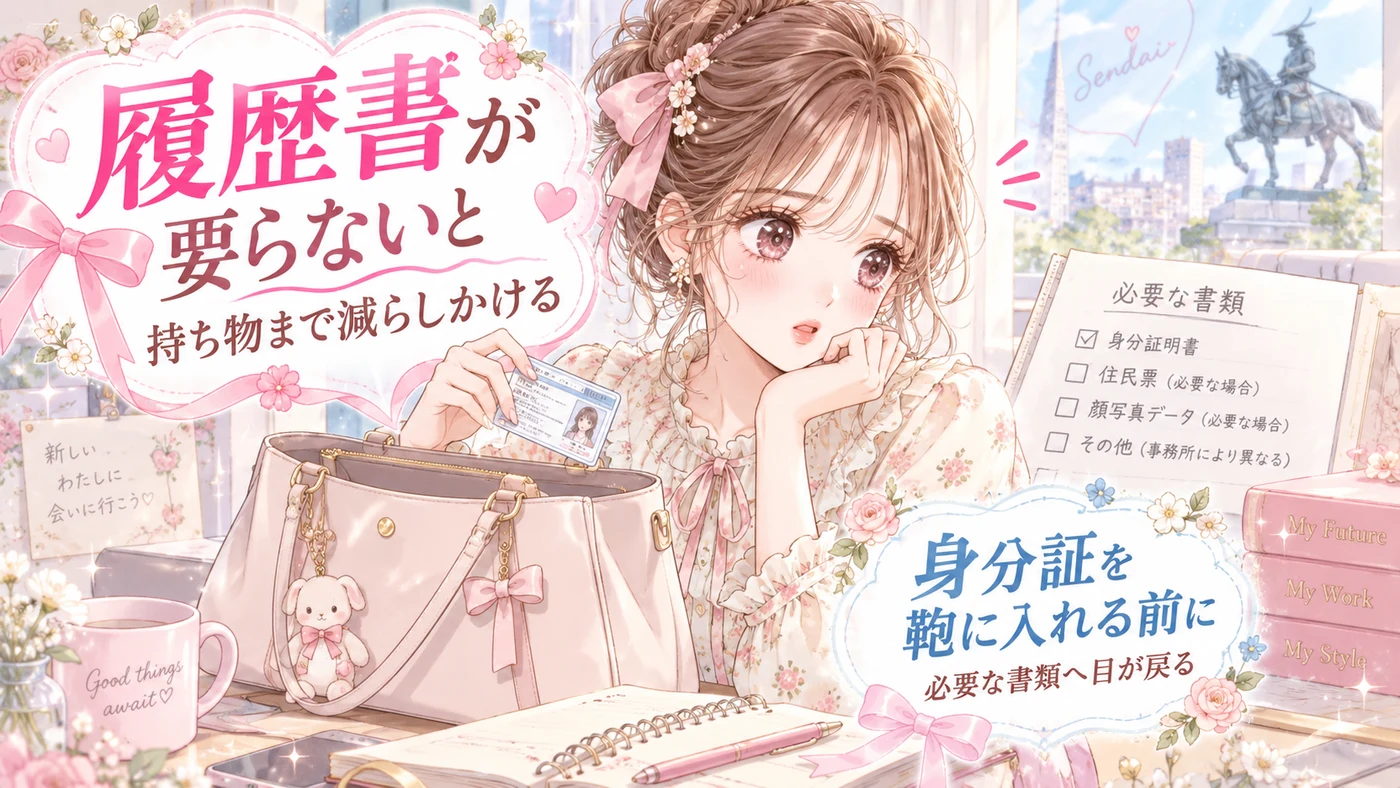 履歴書が要らないと持ち物まで減らしかける