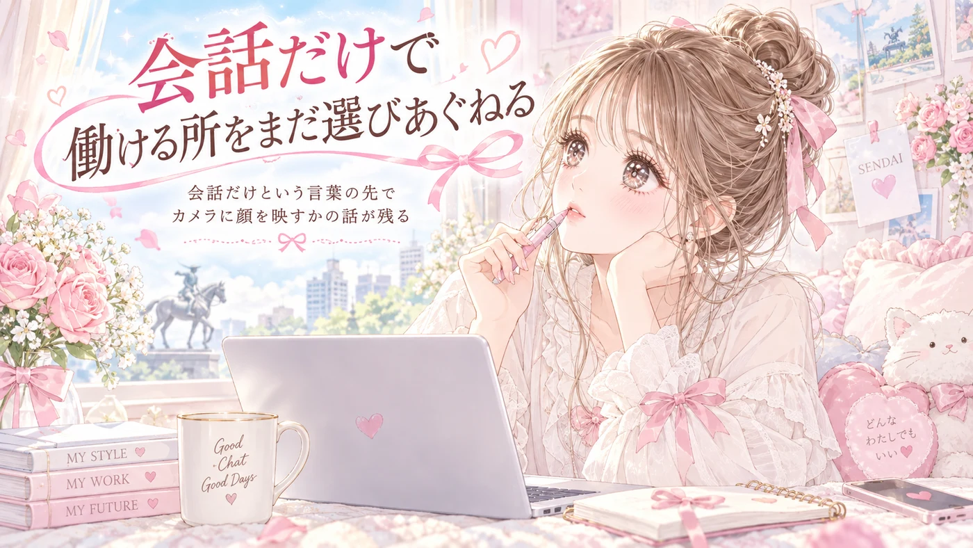 会話だけで働ける所をまだ選びあぐねる