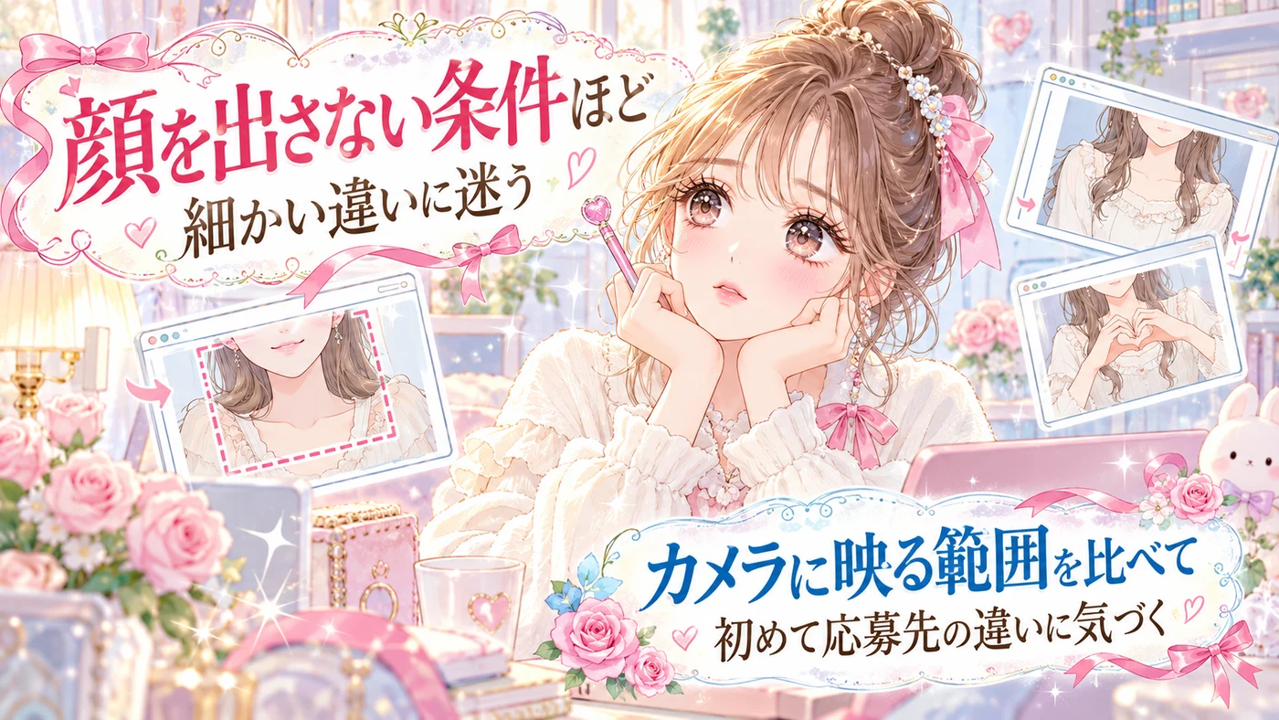 顔を出さない条件ほど細かい違いに迷う